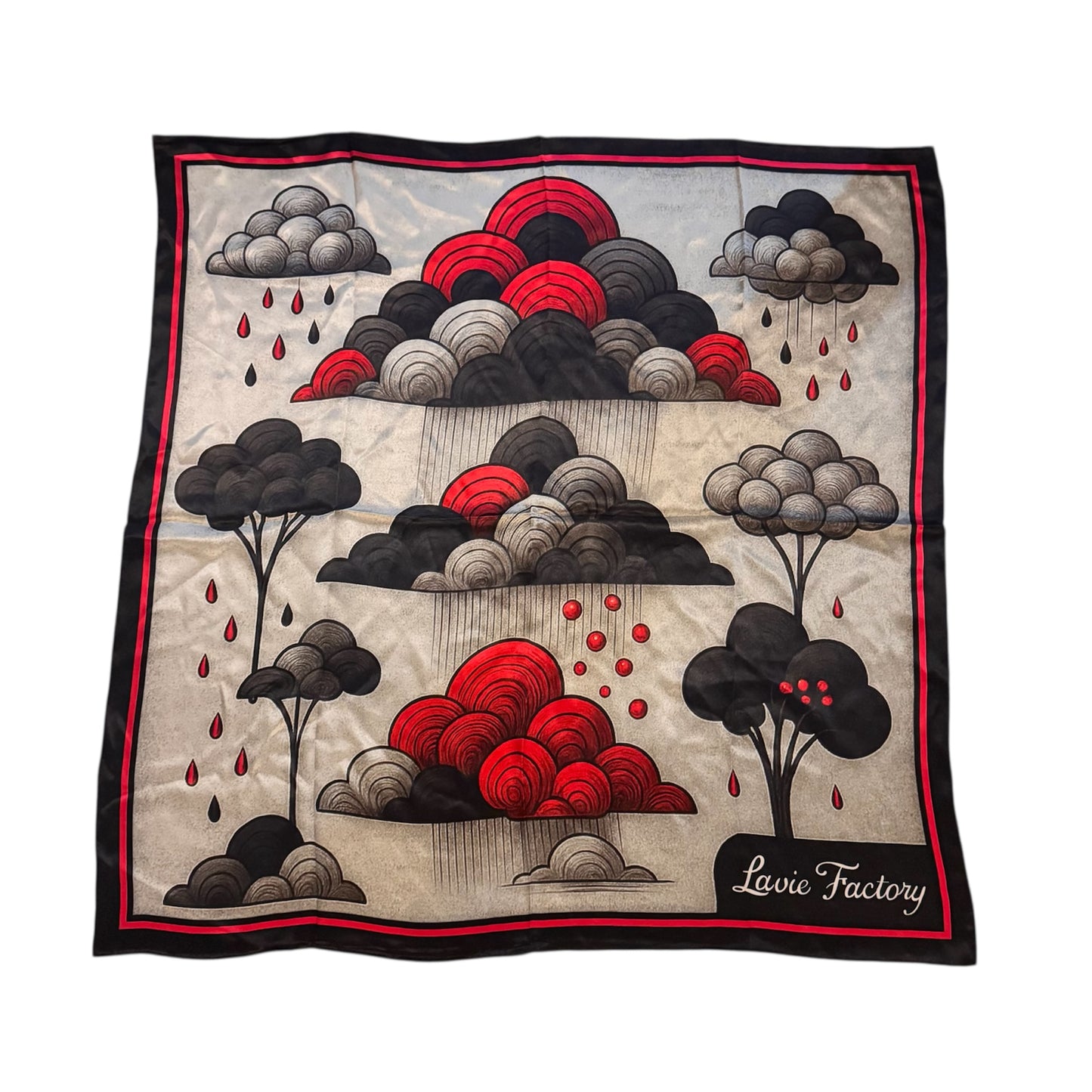Lavie Red Cloud Silk Mulberry Scarf