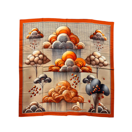 Lavie Orange Cloud Silk Mulberry Scarf